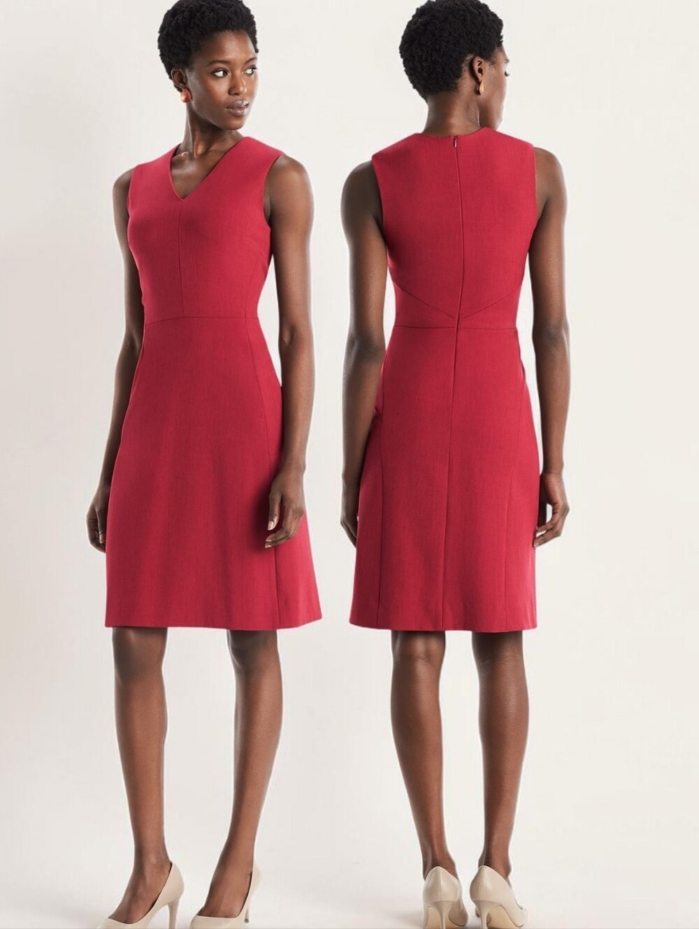 MM. LAFLUER Jaycie Red Stretch A-line Sleeveless Dress - Size 4